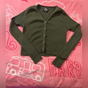 Olive Button-Up Cardigan